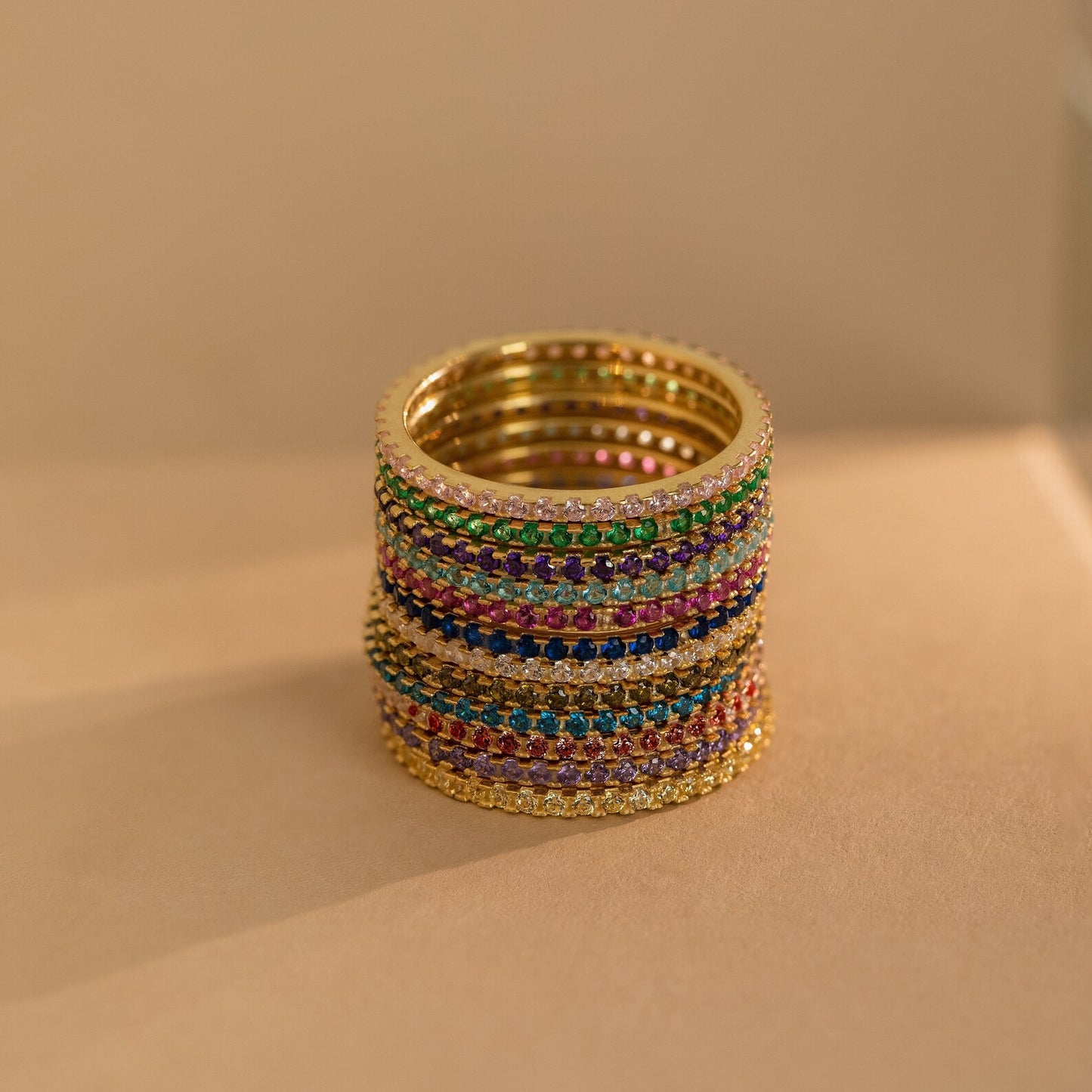 Bague avec pierre de naissance éternité