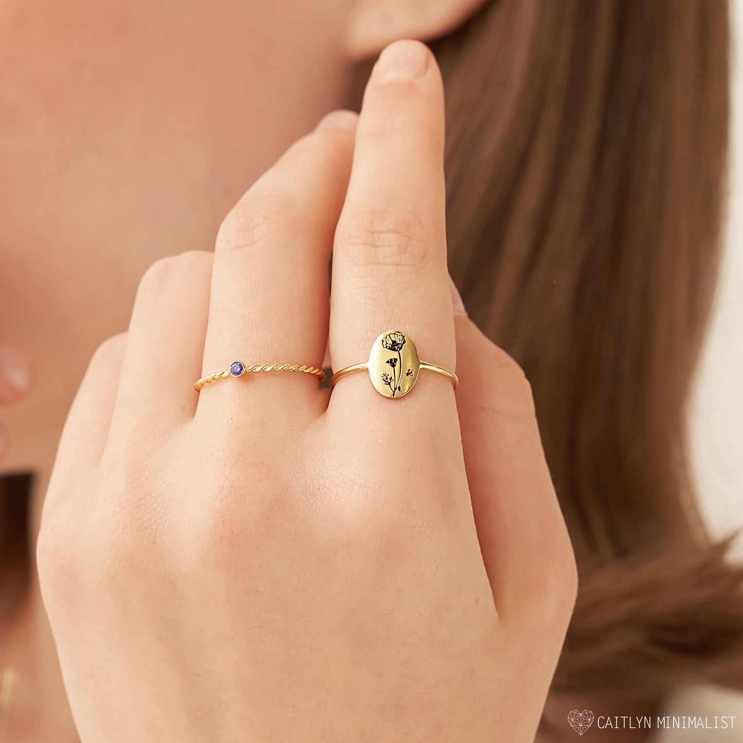 Bague Ovale Fleur de Naissance