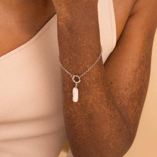 Long Baroque Pearl Charm