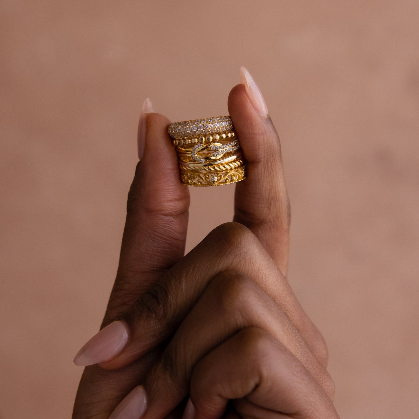 Pave Double Knot Ring