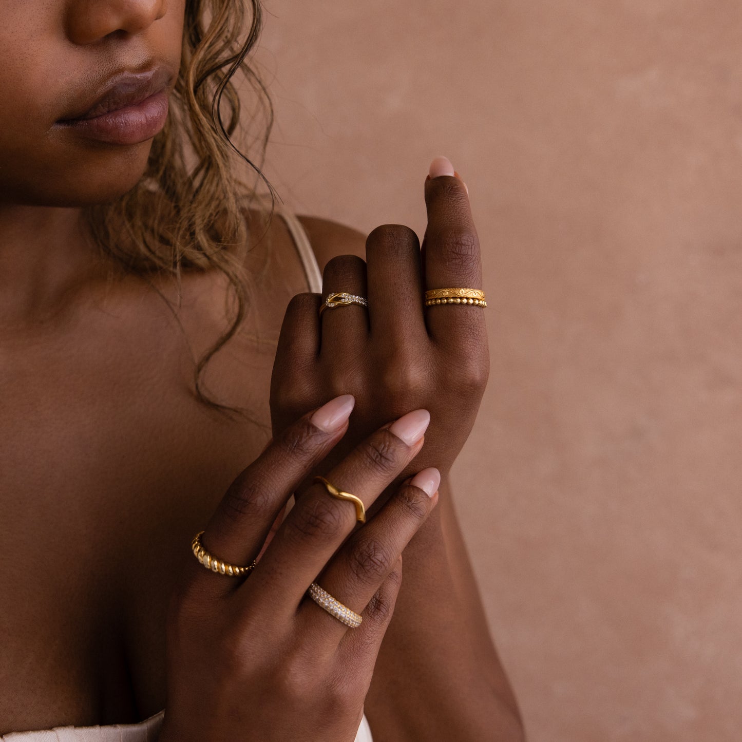 Pave Double Knot Ring