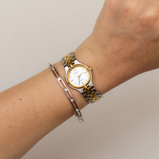 Vintage George Cinq Round Two Tone Watch