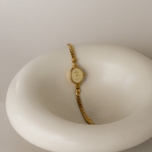Vintage Christian Bernard Skinny Oval Gold Watch