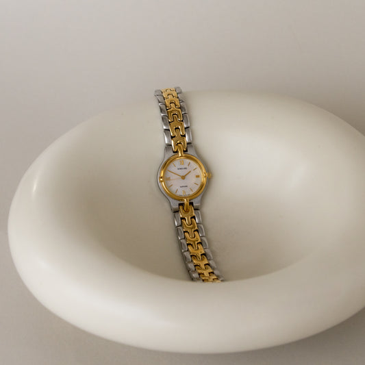 Vintage George Cinq Round Two Tone Watch