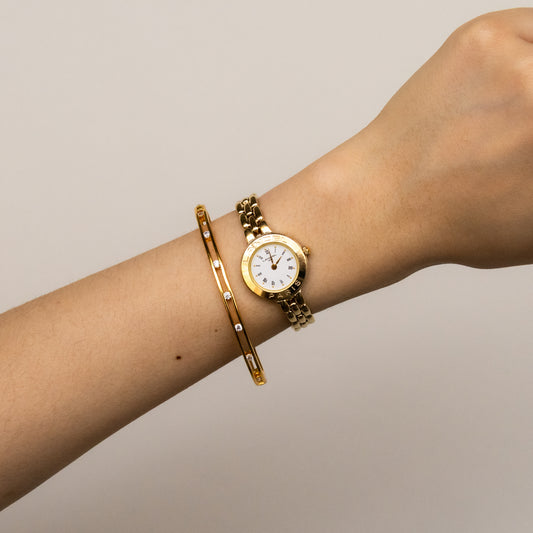 Vintage Lancel Paris Round Gold Watch