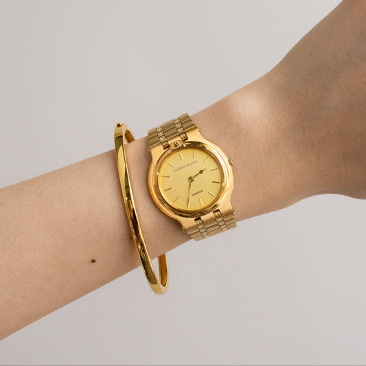 Vintage Charles Vögele Swiss Round Gold Watch