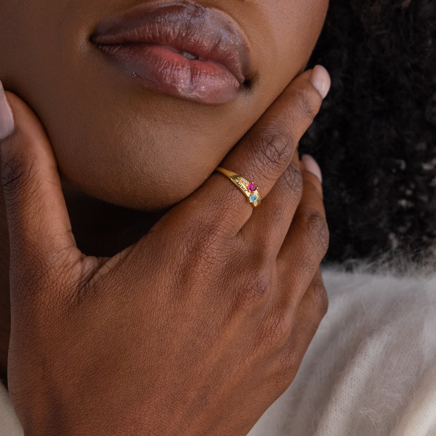 Toi et Moi Interlocking Name Ring in Rose Gold