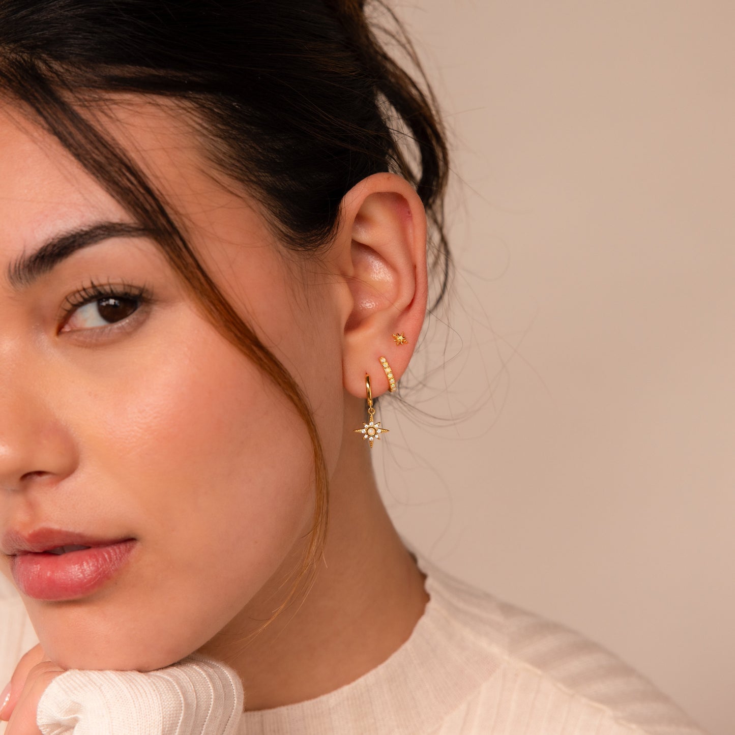 Conjunto de aretes Starburst de ópalo 