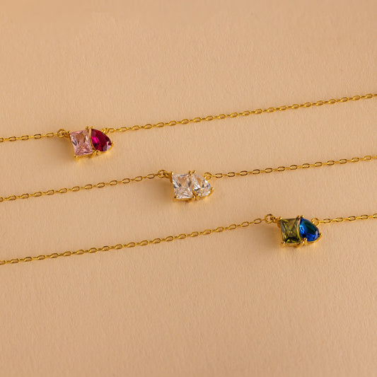 Toi et Moi Birthstone Necklace